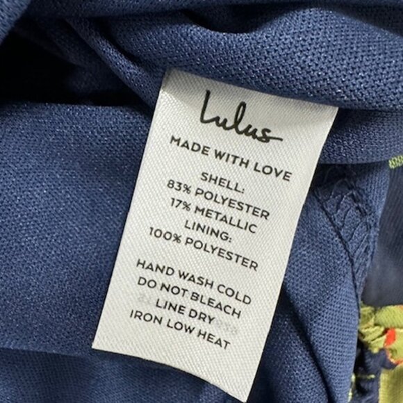 NWT Lulus So Stunning Navy Blue Floral Jacquard Puff Sleeve Mini Dress​ - Picture 9 of 16